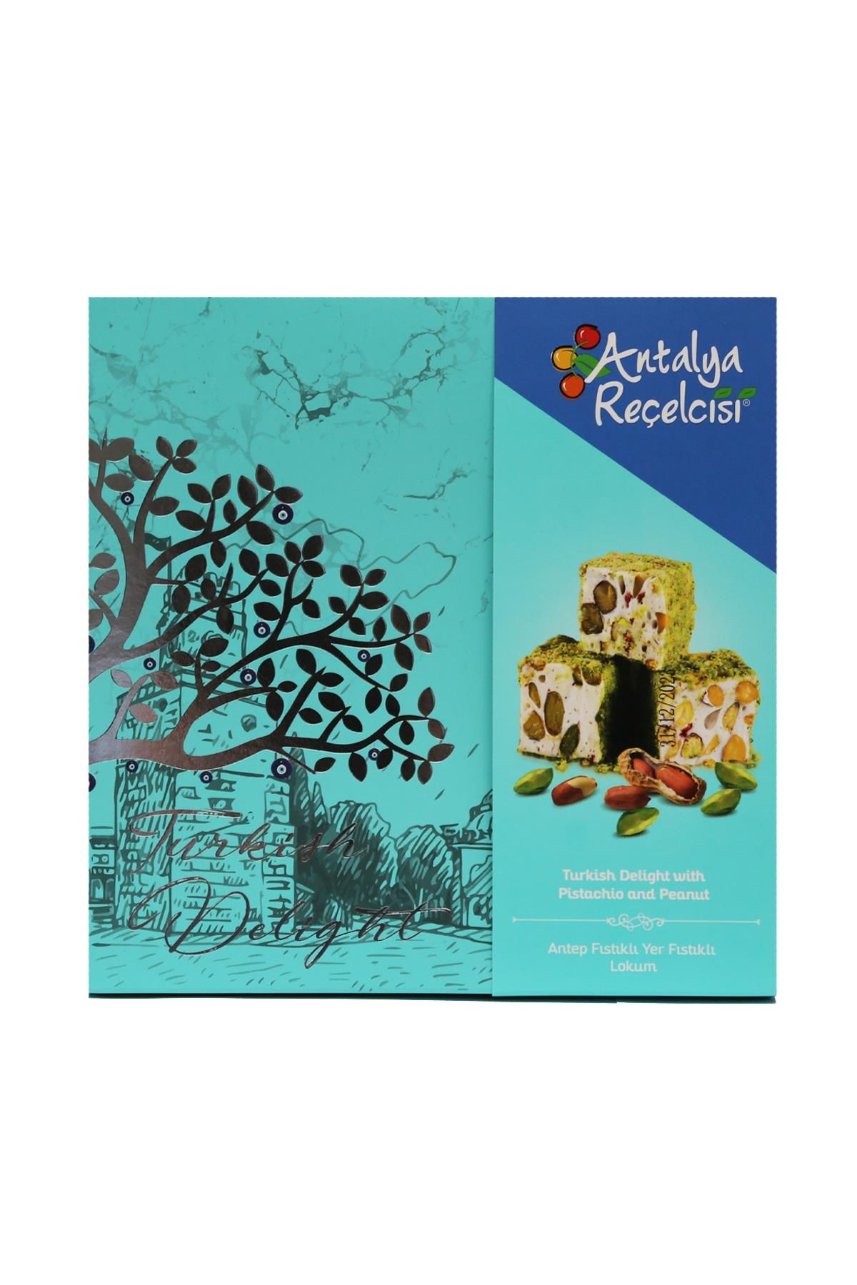 Antalya Reçelcisi Antep Fıstıklı Yer Fıstıklı Lokum 350 gr