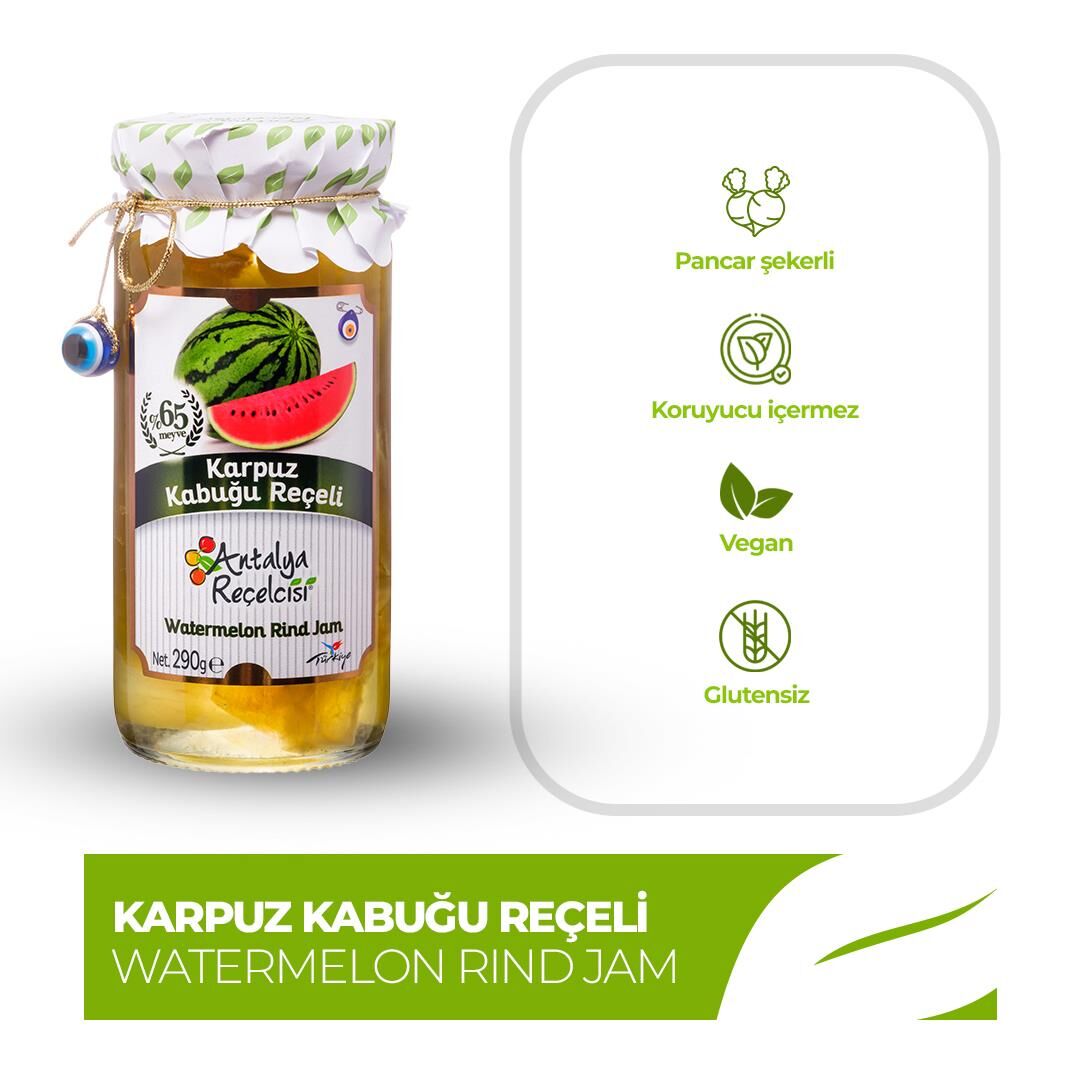 Antalya Reçelcisi Karpuz Kabuğu Reçeli 290g Gurme Serisi