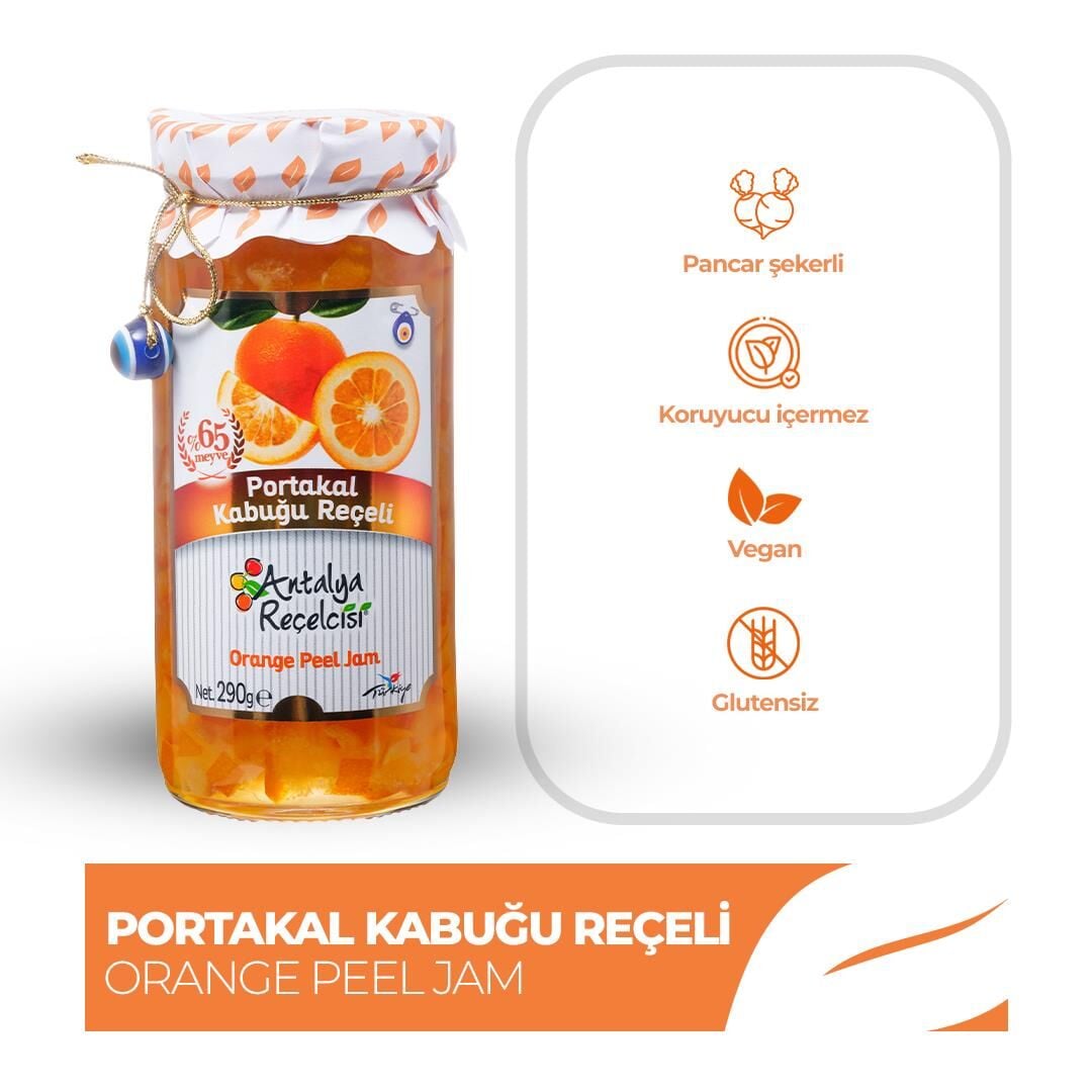 Antalya Reçelcisi Portakal Kabuğu Reçeli 290g Gurme Serisi