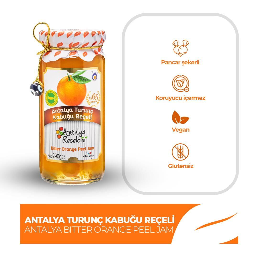 Antalya Reçelcisi Turunç Kabuğu Reçeli 290g Gurme Serisi