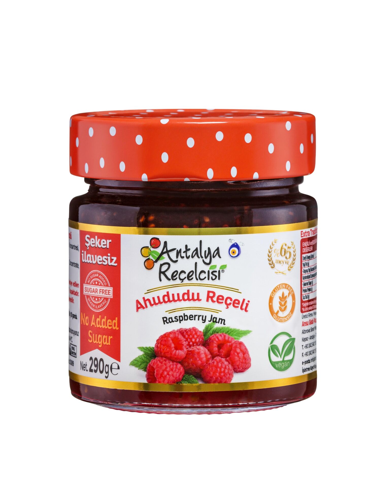 Antalya Reçelcisi Ahududu Reçeli 290g Şekeri Meyveden
