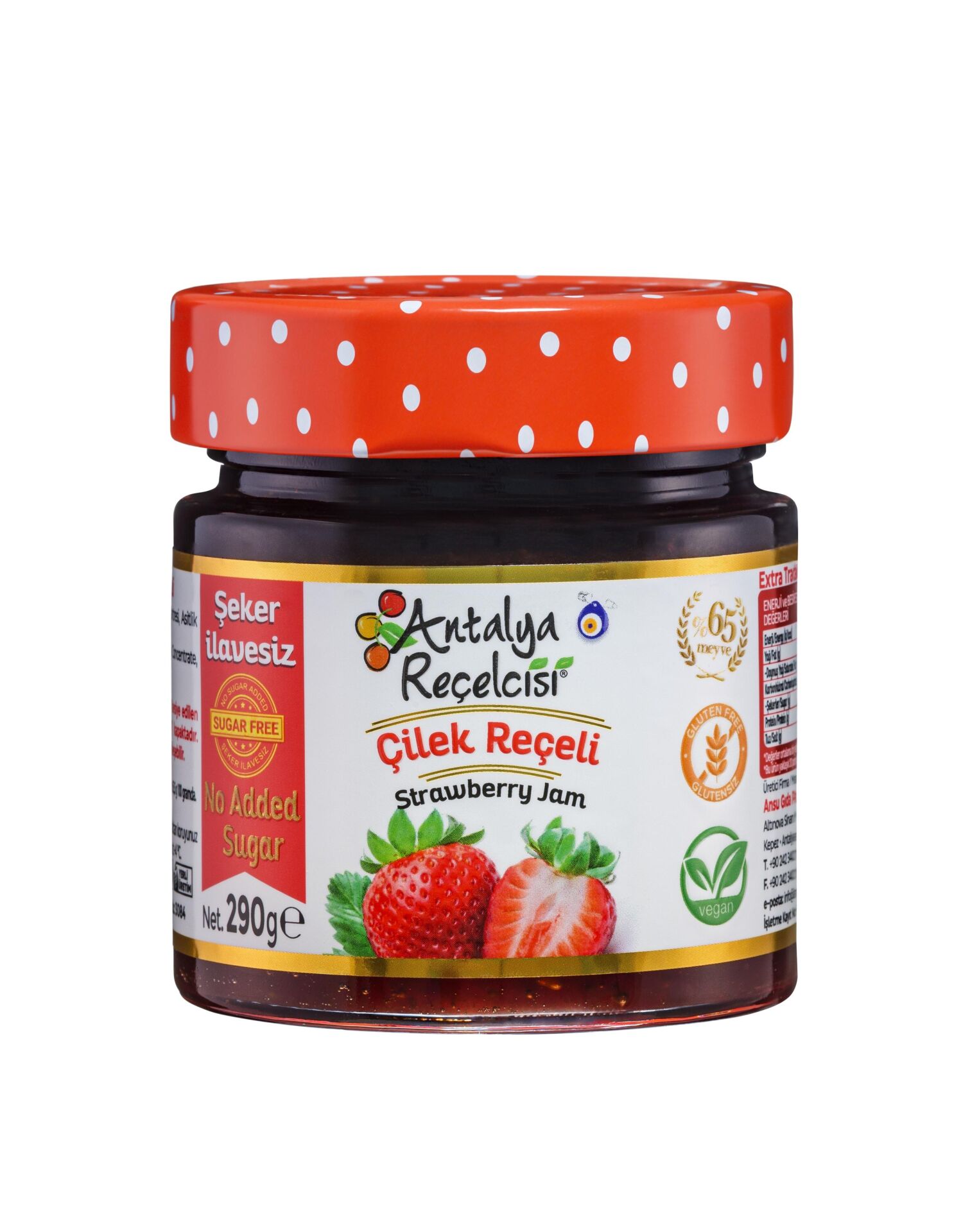 Antalya Reçelcisi Çilek Reçeli 290g Şekeri Meyveden