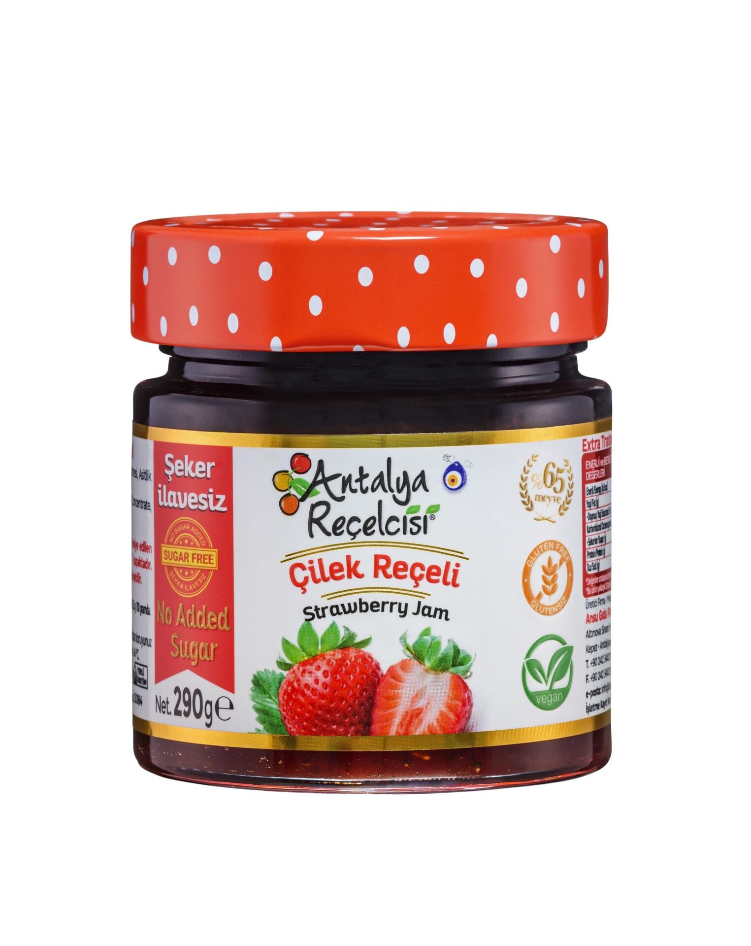 Antalya Reçelcisi Çilek Reçeli 290g Şekeri Meyveden