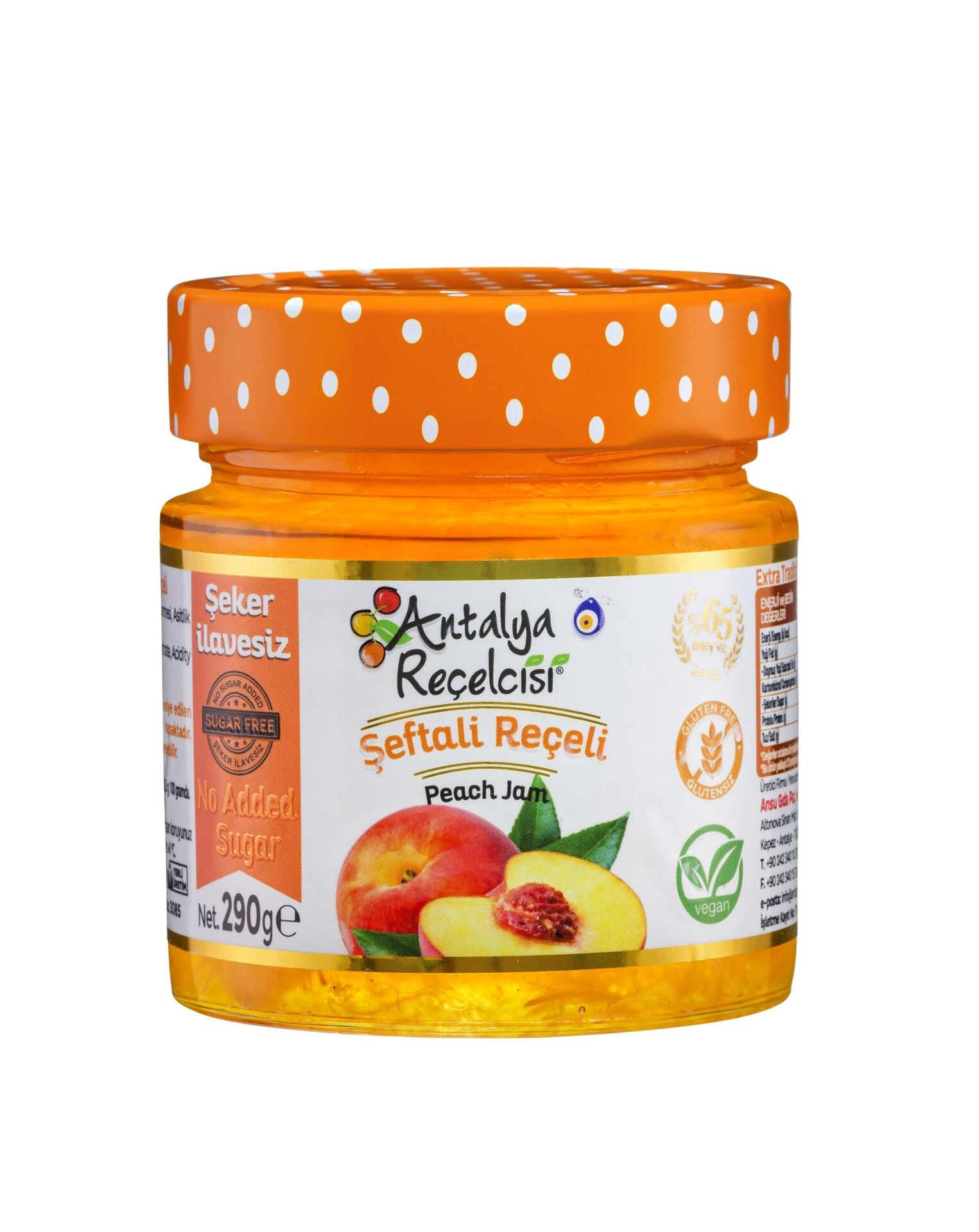 Antalya Reçelcisi Şeftali Reçeli 290g Şekeri Meyveden