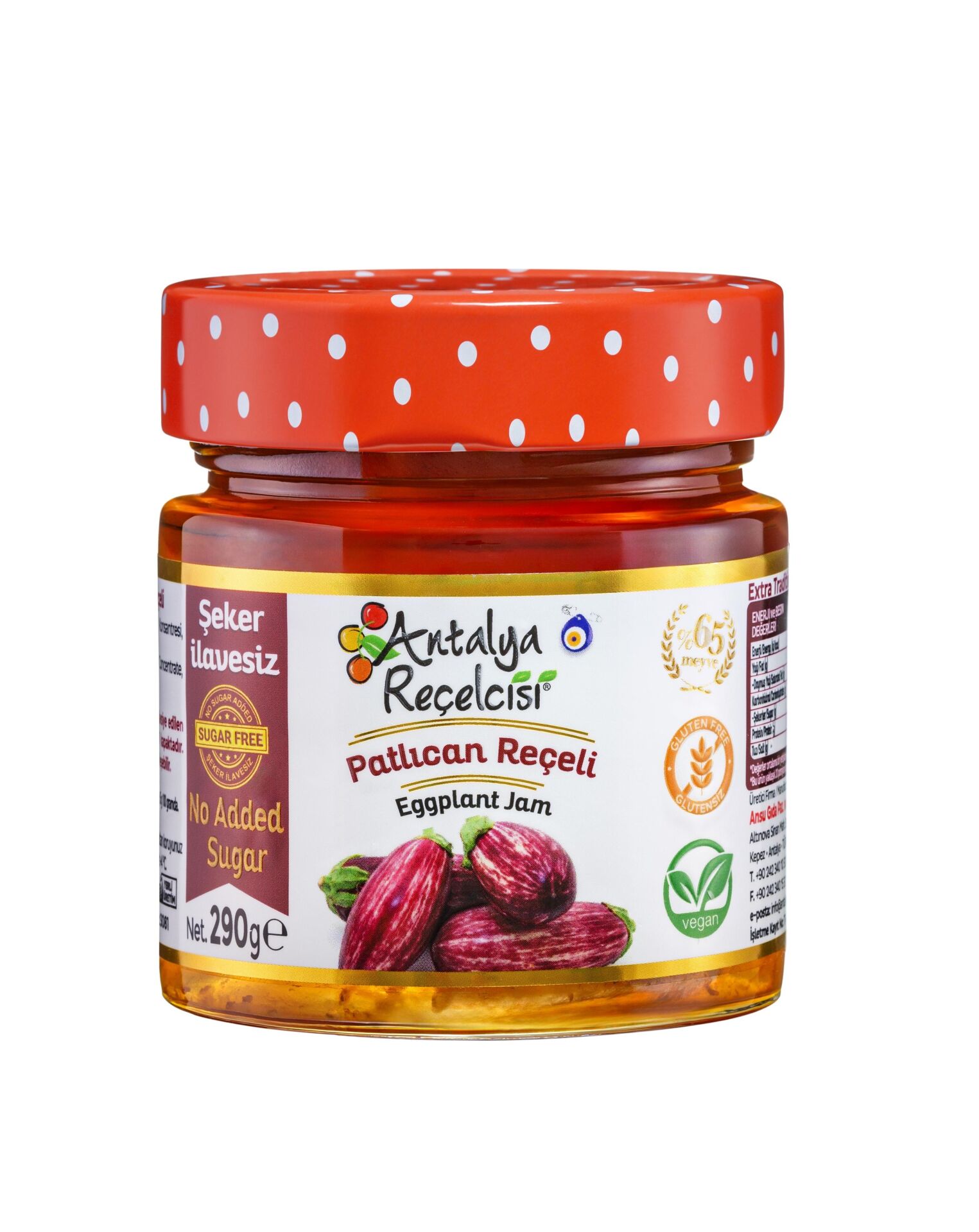 Antalya Reçelcisi Patlıcan Reçeli 290g Şekeri Meyveden