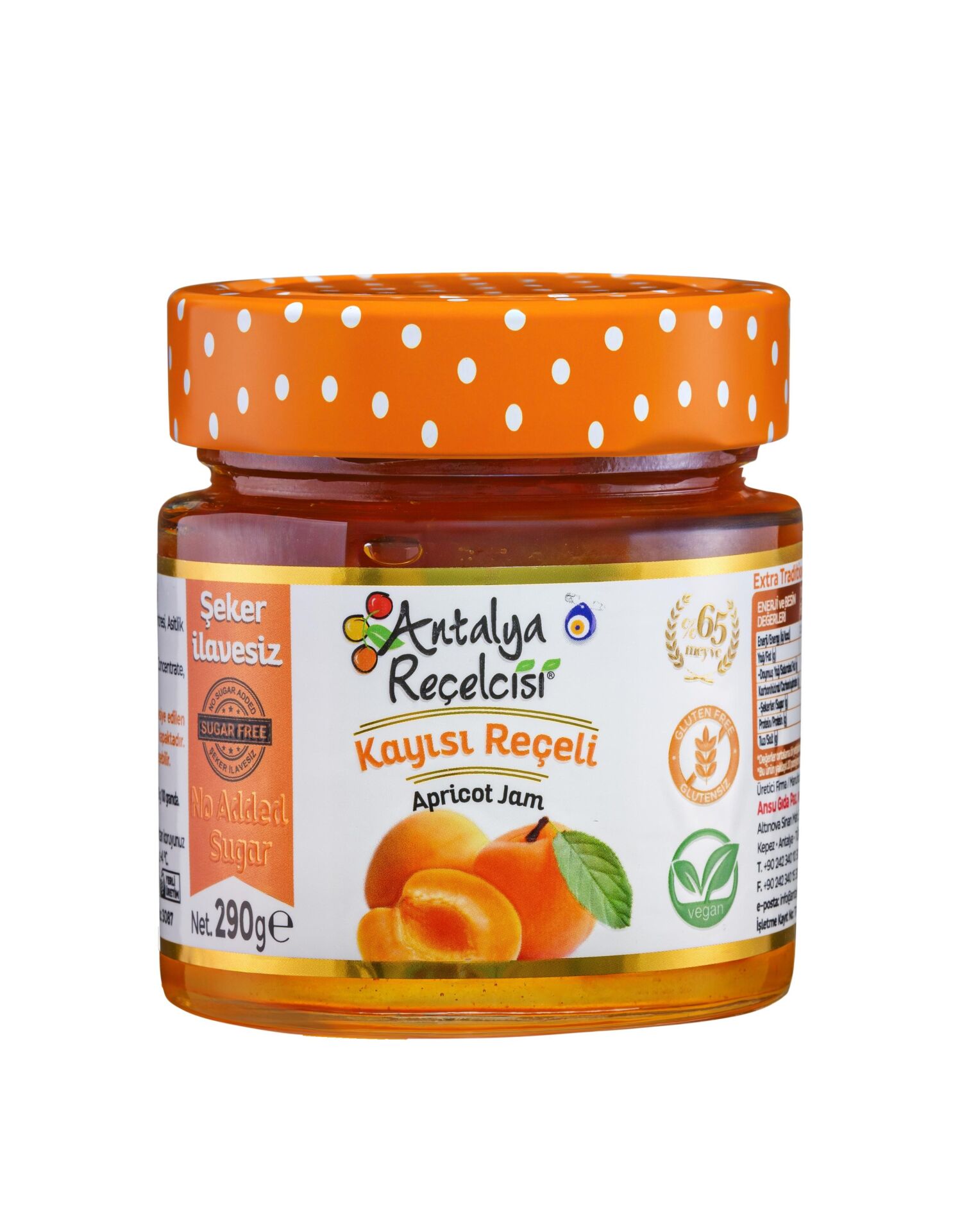 Antalya Reçelcisi Kayısı Reçeli 290g Şekeri Meyveden