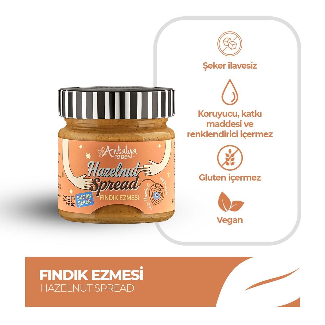 Antalya Reçelcisi 225g Fındık Ezmesi | Gerçek ve Yoğun Tat